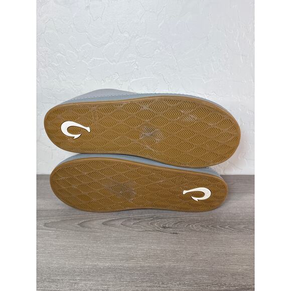 Olukai Mens Hamani Leather Slip-on Mules Men's Size 11 - Smoke / Storm Gray - Picture 9 of 9